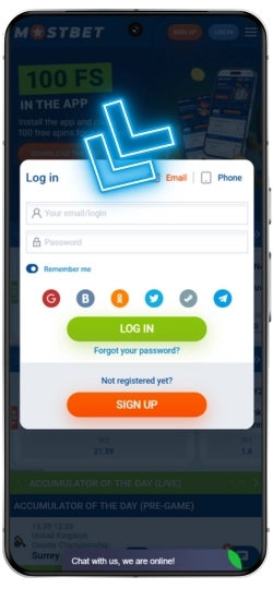 Mostbet app login