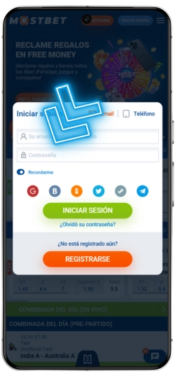 Iniciar sesión en la aplicación Mostbet