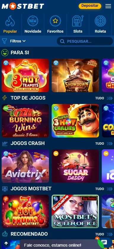 Secção de jogos de azar online
