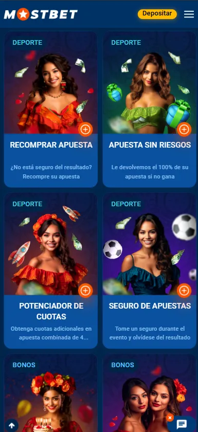 Página de promociones y bonos