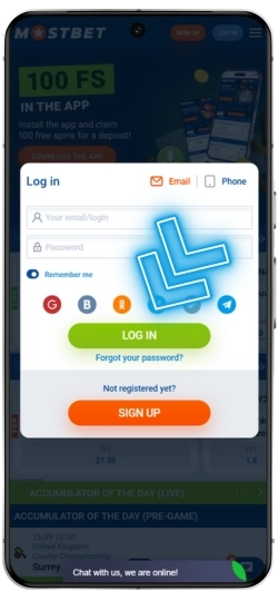 Mostbet APK login